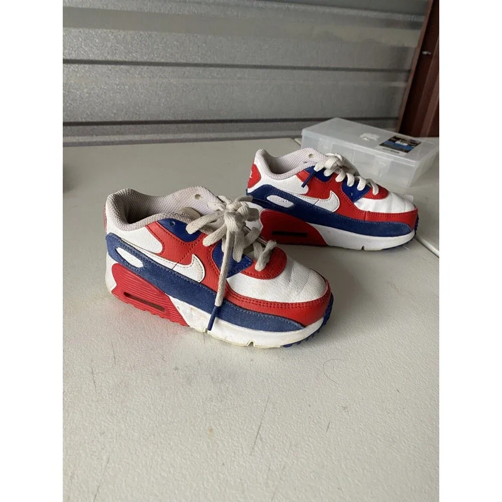 Nike Air Max 90 USA Youth 10C Red White Blue DA9022-100 Athletic Sneakers